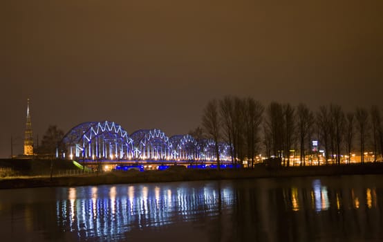 Riga Latvia night city