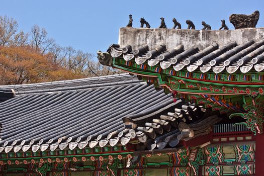 Roofs at a  traditional korean temple