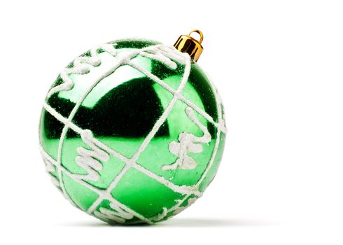 green decoration ball isolated on white