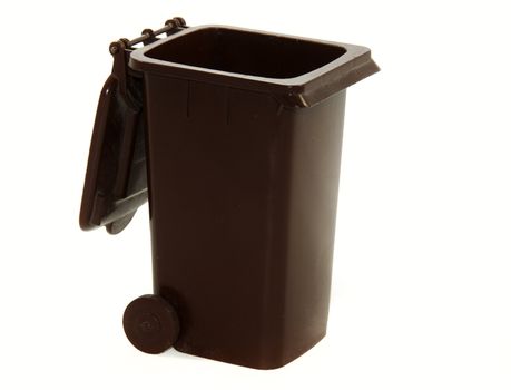 brown dirt container for garbage