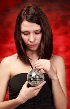 beautiful girl with decoration ball