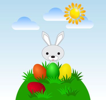 greeting card with a happy Easter vector illustration