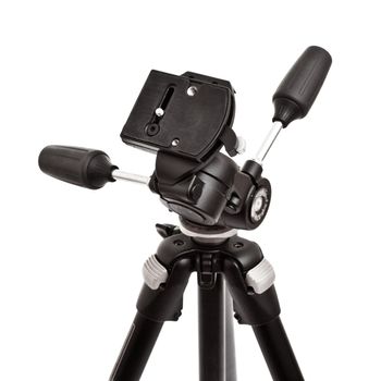 photographic tripod head isolated on white background