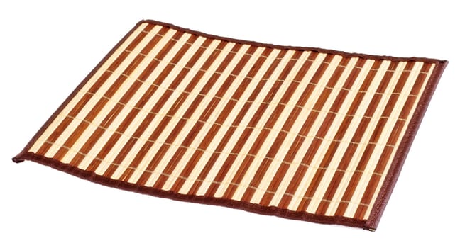 bamboo napkin roll isolated on white background