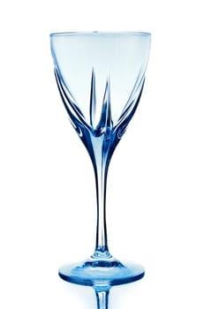 empty blue glass isolated on white background