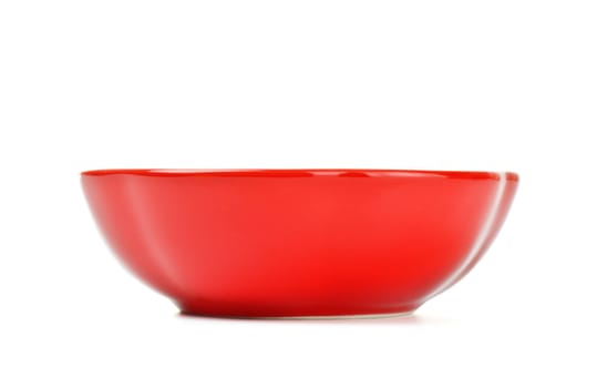 red salad bowl isolated on white background