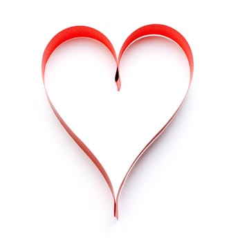 heart shaped ribbon symbol isolated on white