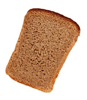 slice of rye bread isolated on a white background
