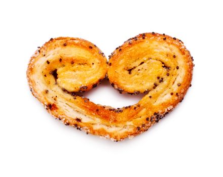 heart shaped cookies isolated on white background