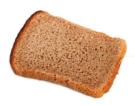 slice of rye bread isolated on a white background