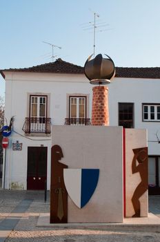 commemorative landmark for 100 years of Portuguese Republic in Our�m, Portugal (sculpture made by Roberto Chichorro)