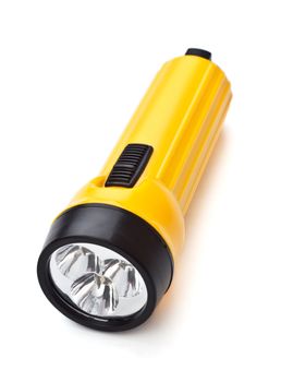 electric pocket flashlight isolated on white background