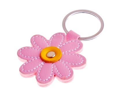 childish flower keychain isolated on white background