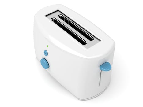 Electric toaster on white background