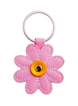 childish flower keychain isolated on white background