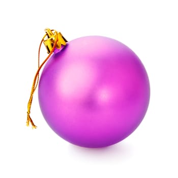 purple christmas ball isolated on white background