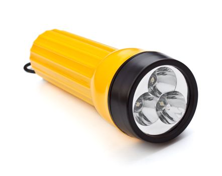 electric pocket flashlight isolated on white background