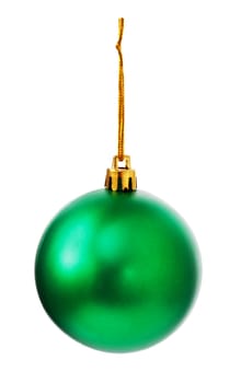 green christmas ball isolated on white background