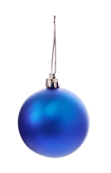 blue christmas ball isolated on white background