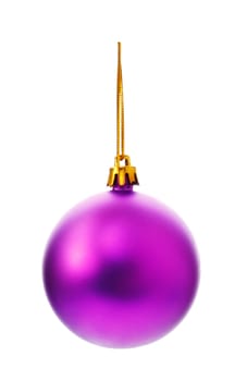 purple christmas ball isolated on white background