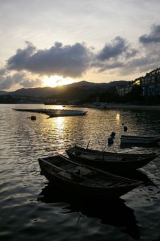 Sunset scene along the coast