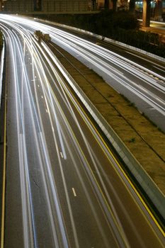 Light trails at highway