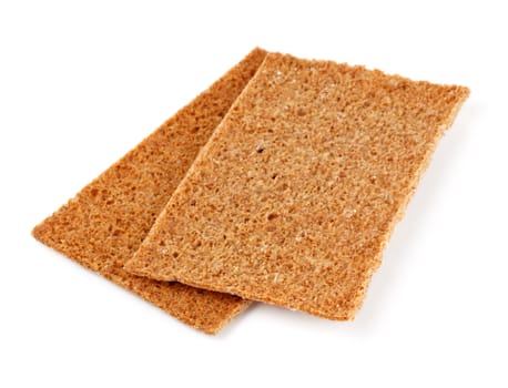 rye crisp crackers isolated on white background