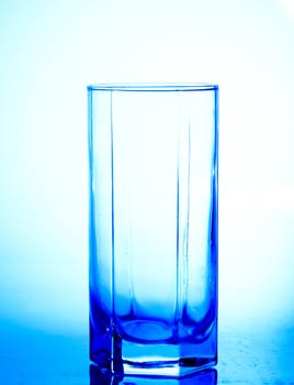 An image of a glasses on blue background