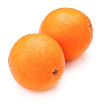 two oranges isolated on a white background