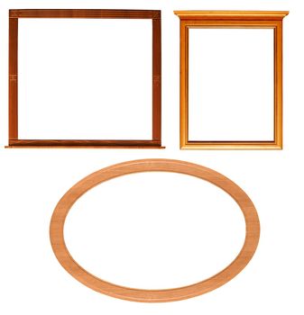 An image of three wooden frames