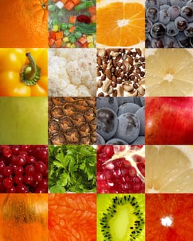 A background of fruits and vegetables