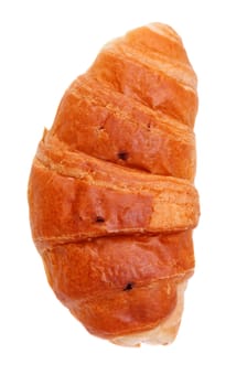 single fresh croissant isolated on white background