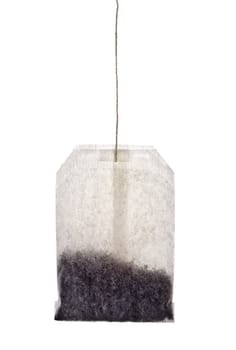 single tea bag isolated in white background