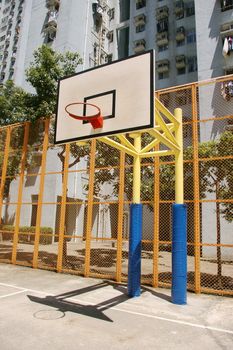 Basketball court in abstract view