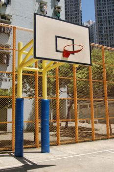 Basketball court in abstract view