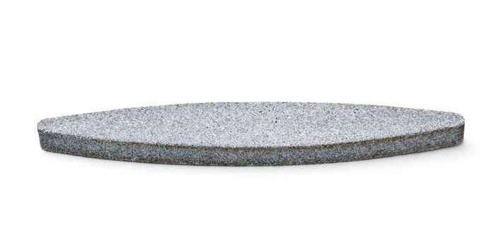 single gray whetstone isolated on white background