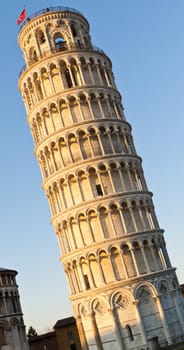 Pisa, Piazza dei miracoli, with the Basilica and the leaning tower.