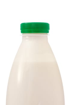 plastic bottle of milk isolated on white