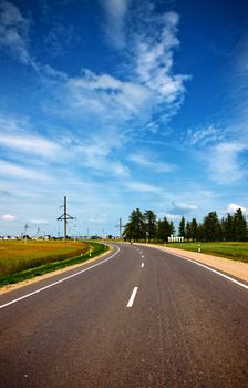 highway under blue sky at summer day