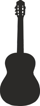 classic guitar silhouette - isolated vector illustration