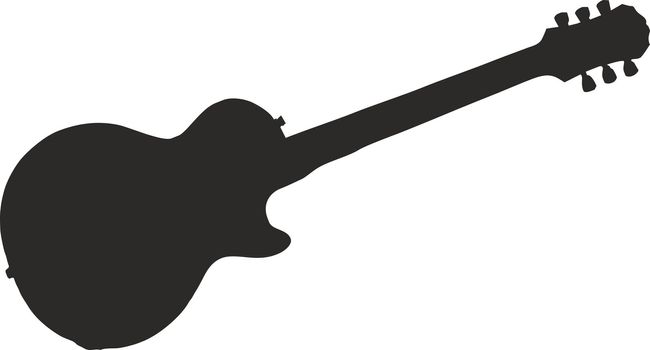 electric guitar silhouette - isolated vector illustration