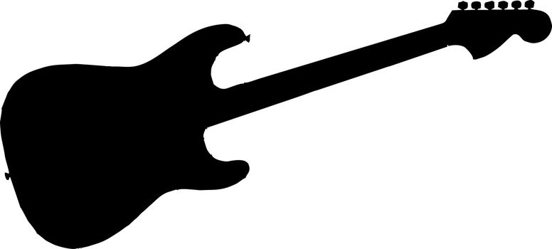 electric guitar silhouette - isolated vector illustration