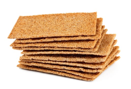 rye crisp crackers isolated on white background