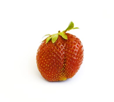 excellent brightly red strawberry on a white background