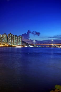 Hong Kong nightview at coast
