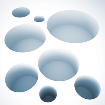 abstract round holes on a white background