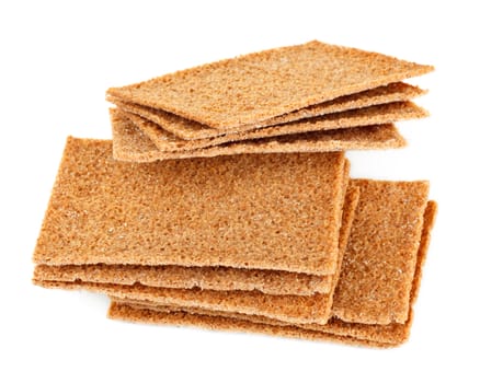 rye crisp crackers isolated on white background