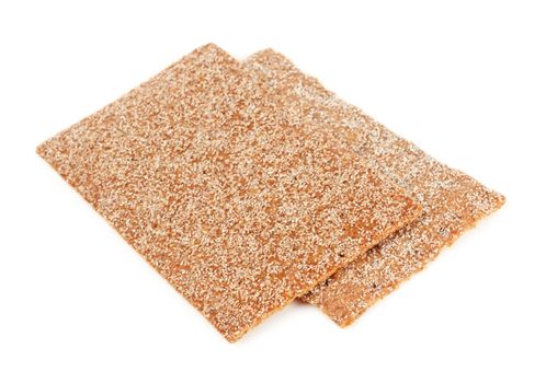 rye crisp crackers isolated on white background