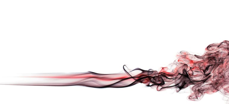 red abstract smoke pattern on a white background