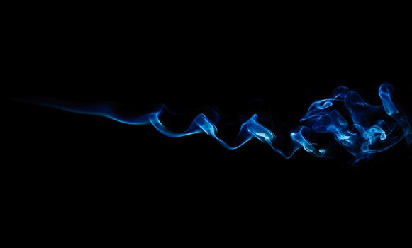 blue abstract smoke pattern on a black background